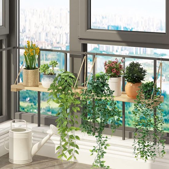 Pakket van 3 kunstmatige hangplanten met potten 63cm 78cm 80cm Kunstplanten Vine Kunstmatige hangende klimopplanten Binnen in potten voor thuis, binnen en buiten