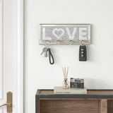 Home Sleutelhouder Zilver met 4 Kristallen Haken, Gespiegelde Sleutelopslag, Sleutelhaak Modern, Sleutelhouder Muur, Wanddecoratie, Hal