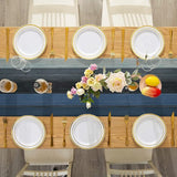 tafelloper lente woonkamer tafelloper grijs tafelloper placemats tafelloper blauw grijs placemats voor eettafel feest bruiloft tafelloper linnen 33 x 183 cm marineblauw tafelloper houtlook