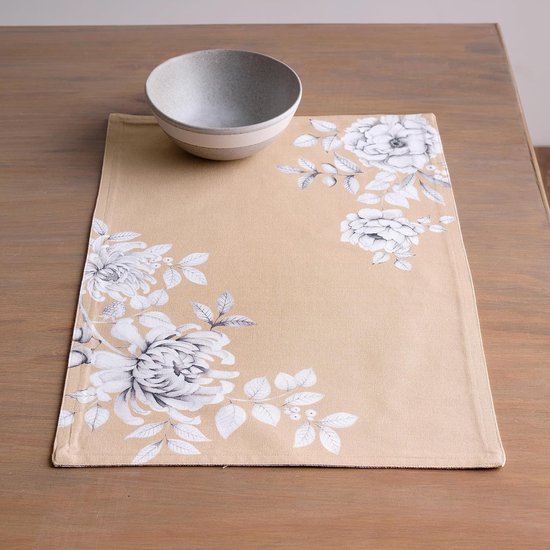 Pretty Autumn 100% kattenset met 4 placemats voor op tafel | piep | bruiloft | dagelijks bruik | etentjes | Thanksgiving / Kerstmis (33 cm x 48 cm)