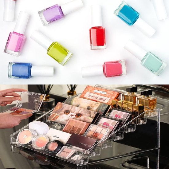 Nagellak organizer met 6 lagen nagellak opbergstandaard nagellak display make-up presentatiestandaard voor nagellak en lippenstift of etherische oliën