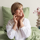 Musselin Bettwäsche 155x220 cm - Bettbezug aus atmungsaktiver Baumwolle, Superweich, Oeko-Tex Zertifiziert (Grün, 155x220cm Bettbezug)