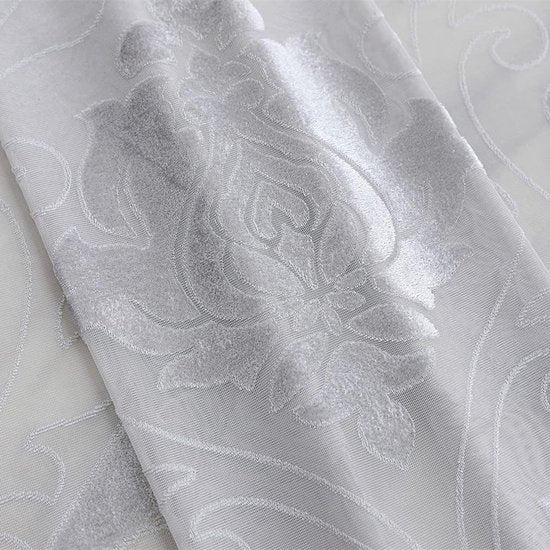 Gordijngordijn, halftransparant, vintage, retro, barok, decoratiegordijn, stof, gordijn met inslagringen, voile, raamsjaal, borduurwerk, jacquard stores, gordijnen