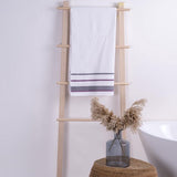 Serenity - Biologisch katoen 2 stuks decoratieve badhanddoek set - hoogwaardig, licht, zacht en absorberend, Oeko-Tex Made in Green & GOTS gecertificeerd - 2 badhanddoeken - paars