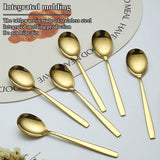 Regenboogsoeplepel, 12 stuks, titanium kleurrijk gecoat, moderne roestvrijstalen tafellepel, ideaal voor thuis, toiletkamer, hotel, bruiloft en feest, vaatwasmachinebestendig