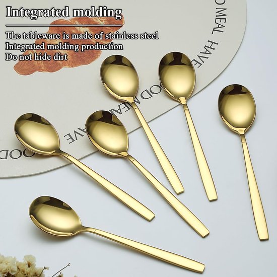 Regenboogsoeplepel, 12 stuks, titanium kleurrijk gecoat, moderne roestvrijstalen tafellepel, ideaal voor thuis, toiletkamer, hotel, bruiloft en feest, vaatwasmachinebestendig