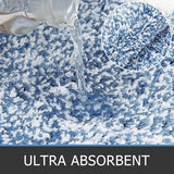 Zachte badkamertapijtset, 3-delig, microvezel absorberende badmatten en toiletmat, pluizige badmat, antislip wasbare toiletmat met uitsparing, blauw