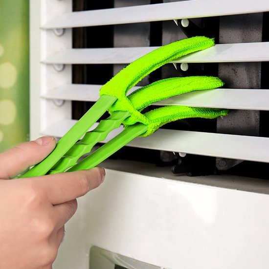 3-pack blinde stofborstel voor airconditioning luiken stofafscheider schoonmaakdoekje gereedschap met 3 vervangende microvezelhoezen