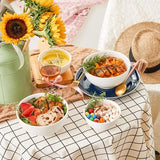 Set van 4 kommen, ronde porseleinen kommen, dessertkommen, snackkom, serveerkom, granenkom, 1100 ml, wit