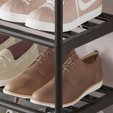8-laags zwarte verstelbare schoenenrekken Schoenenopslag Hoog schoenenrek Organisator Plankhouder Standaard voor 24 paar schoenen, 56 x 30 x 140 cm, extra robuuste constructie