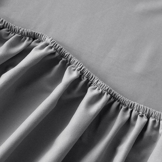 Hoeslaken geborsteld microvezel hoeslaken 30 cm diepte zak (grijs, 140x200cm)