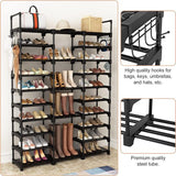 Schoenenkast zwart 127 x 30 x 173 cm