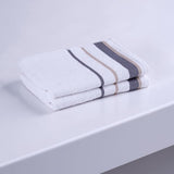 Serenity - Biologisch katoen 2 stuks decoratieve badhanddoek set - hoogwaardig, licht, zacht en absorberend, Oeko-Tex Made in Green & GOTS gecertificeerd - 2 badhanddoeken - beige