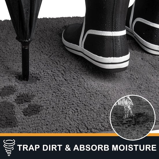 Deurmat, machinewasbaar, antislip, entreemat, schoonloopmat, vuilvangmat, hondenmat, super absorberende vloermat voor modderige, natte poten en schoenen