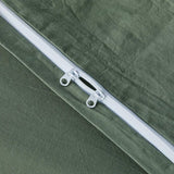 Beddengoedset, 135 x 200 cm, katoen, groen, donkergroen, eenkleurig, premium renforcé, eenpersoonsbed, dekbedovertrek en 1 kussensloop 80 x 80 cm, met ritssluiting