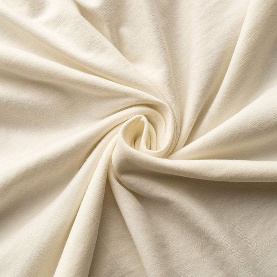 Hoeslaken, 160 x 200 cm, 100% gekamd katoen, 165 GSM, Laken 160 x 200 voor matrashoogte tot 25 cm, Jersey, Premium Kwaliteit, Prachtige Kleuren, Ecru, 160 x 200 cm + 30