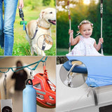 Quick Connect roestvrijstalen karabijnhaken - robuuste ovale D-vormige vergrendelingsclips voor buiten/binnen, kamperen en wandelen