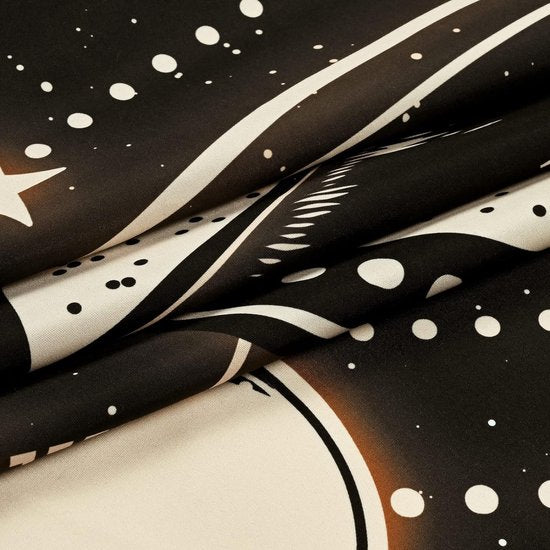 Wandtapijt, zwart, wandtapijt, zon, maan, wandtapijt, natuurlijke horoscoop, decoratief wandtapijt voor slaapkamer, 210 x 150 cm