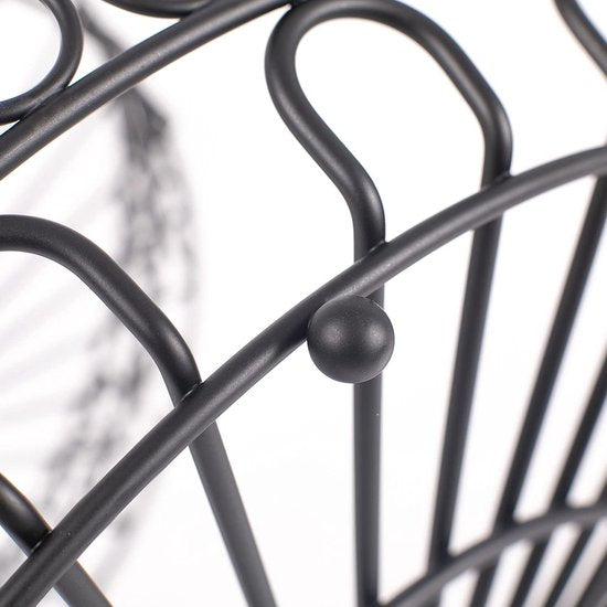 Fruitetagère 3 etagères - etagère fruit voor meer ruimte op het werkblad - decoratieve fruitmand zwart - fruitschaal etagère groot (34 x 34 x 52 cm)