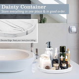 Cosmetisch dienblad, ronde harsdienblad, keramische sieradendienblad, opbergbak, make-up-organizer, sieraden, opbergdienblad, voor badkamer, toilettank, wastafel, zandwit