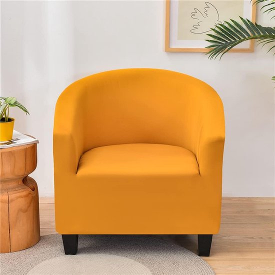 Armchair Protector, Elastic Armchair Throw, Plain Modern Club Chair, Stretch Armchair Cover, Universal Sofa Cover for Single Sofa, Club Chair, Cocktail Chair (Golden)