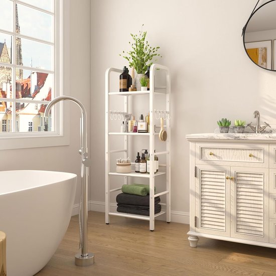 Staand rek 4 niveaus wit