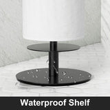 Staande toiletpapierhouder, wc-rolhouder & keukenrolhouder & reserverolhouder, wc-papieropslag, van roestvrij staal, vrijstaand, mat voor badkamer, met scheidingsplaat voor waterbescherming