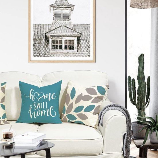 Cushion Cover 40 x 40 cm, Set of 4, Outdoor Cushion Decorative Linen Cushion Covers Geometric Pattern Cushion Covers for Sofa Living Room Decorative Cushion 40 x 40 cm, A023