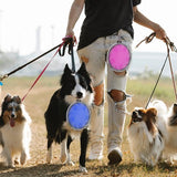 Grote hondenbak, opvouwbaar, 1000 ml, opvouwbare hondenvoerbakken, draagbare hondenwatervoerbak met sluiting, huisdieren-kattenvoerbeker voor reizen, wandelen (blauw + paars)