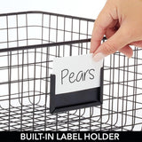 Multifunctionele mand van metaal – opbergmand met tekstveld voor keuken, voorraadkamer enz. – compacte en universele draadmand –