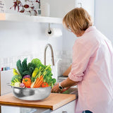 Keukenzeef, set van 3, roestvrijstalen pastazeef, microgeperforeerde keukenzeef, metalen zeef, roestvrijstalen vergiet voor pasta, fruit, rijst, groenten - 16/22/28 cm