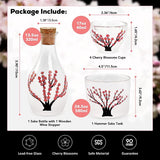 Japanse sake-set voor 4, handgemaakte roze kersenbloesems, 1 sake-fles, 1 sake-container en 4 sake-bekers, sake-karaf koud/warm/warm, speciale Japanse cadeauset, 6 stuks