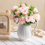 Kunstbloemen, 2 stuks kunstpioenrozen, roze namaakpioenroos, ter decoratie, zijden pioenrozen, bloemstukken, middenstuk, tafel voor thuis, feest, bruiloftsdecoratie