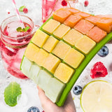 IJsblokjesvorm, 2 stuks ijsblokjeshouders met deksel, ijsblokjesvorm, siliconen, BPA-vrij, voor babypap invriezen, gekoelde dranken en whisky