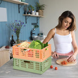 Shelf Baskets Set of 4 Plastic Storage Boxes Foldable Storage Boxes Kitchen Drawer Inserts Stackable Shelf Baskets Storage Boxes Transport Boxes Cabinet Container Cubes Home Office Bedroom Pink +