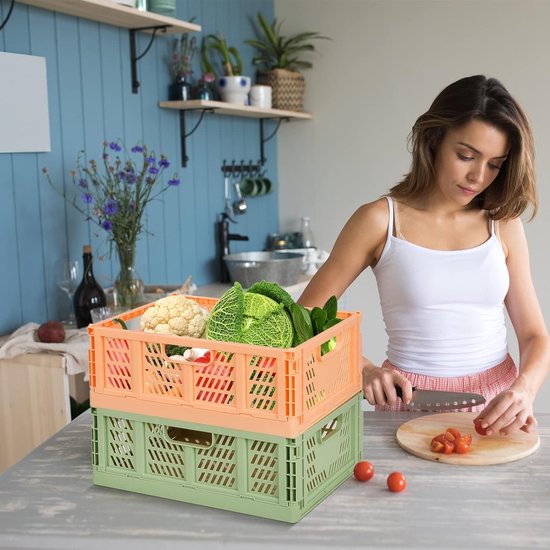 Shelf Baskets Set of 4 Plastic Storage Boxes Foldable Storage Boxes Kitchen Drawer Inserts Stackable Shelf Baskets Storage Boxes Transport Boxes Cabinet Container Cubes Home Office Bedroom Pink +