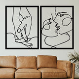 Metalen Muurkunst, Wanddecoratie, Metalen Muurfoto, Silhouet Wanddecoratie, Menselijk Gezicht Draad Kunst Decoratie, Abstract Menselijk Gezicht Huisdecoratie, Kamerdecoratie, Slaapkamer Decoratie