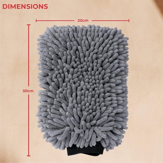 Microfiber washandje auto grote shaggy handschoen wassen handschoen pluisvrij - verpakking van 2 stuks Microfiber washandje voor de auto, grote shaggy handschoen, washandschoen zonder pluis - verpakking van 2 stuks.