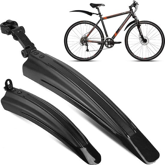 Fietsspatbordenset, 20-26 inch, verstelbare spatbeschermingsset voor en achter, vuilvanger, MTB, Quick Release-bevestiging, steekspatbord ter bescherming tegen spatwater, vuil, voor mountainbike