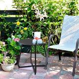 Bijzettafel, kleine bijzettafel, metaal, ronde tuinbijzettafel, salontafel en koffietafel met verstelbare tafelpoten (zwart, Ø 45 x 45 cm)