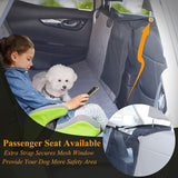 Hondenautostoelhoes met mesh-kijkvenster, en waterdichte huisdierautostoelhoes met zijkleppen, universele pasvorm voor de meeste auto's, heide zwart, S