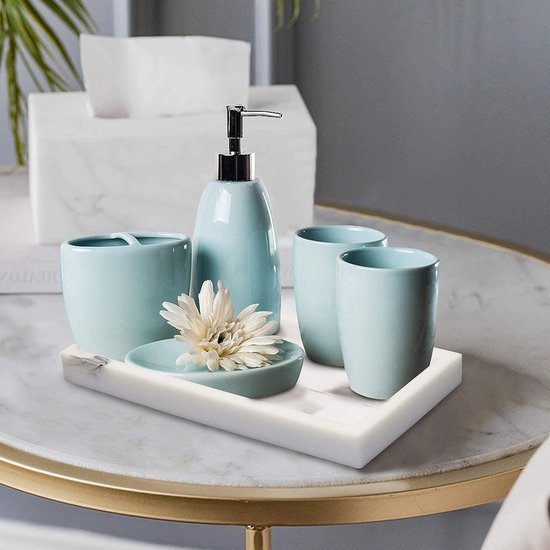 Dienblad van marmer, marmer, serveerplaat, display, badkamerdienblad, rechthoekig, hars decoratief dienblad, cosmetica-organizer, sieradenbord voor salontafel