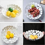 Ronde witte fruitschaal van ijzer moderne fruitmand broodmand decoratieve schaal opslag voor brood fruit groenten in keuken woonkamer eettafel diameter 30 cm