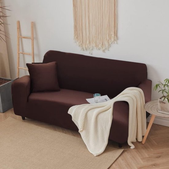 Bankhoes Elastisch Stretch Spandex Stretch Bank Gooit Bankhoes voor Bank met Armleuning Antislip Schuim 2 Zits Koffie Vertaling: Elastische stretch spandex bankhoes, bankgooihoes voor bank met armleuning, antislip schuim, 2-zits, koffie.