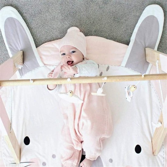 Baby Kruipmat Cartoon - Dier Baby Speelkleed Speeldeken Katoen Zacht Slaapkleed voor Baby Kids - 90CM (Roze Konijn)