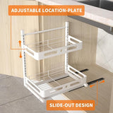 Kruidenrek, werkbladen, verstelbare organizer met schuiflade, onder wastafel, robuust metalen organisatierek