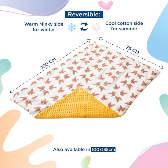 Baby- en kinderdeken van zacht Oeko-Tex-katoen – 75 x 100 cm babydeken voor kinderen in 10 kleuren – knuffeldeken cadeau voor meisjes of jongens Omkeerbaar, zacht en ademend