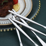 Tafelmes, 6-delig, roestvrij staal mat zilver tafelmes, robuust botermes, modern design botermes, vaatwasmachinebestendig (mat zilver, 8,9 inch)