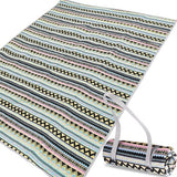 waterdicht, picknickdeken, katoen, waterdicht, stranddeken, 199 x 140 cm, katoenen campingdeken op het strand, camping, park, irriteren, grijs