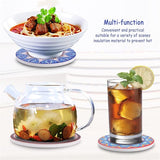 8 stuks onderzetters met houder, glazen absorberende keramiek, decoratieve onderzetters voor kopjes, vazen, glas, kaarsen, unique verjaardags- housewarming gifts